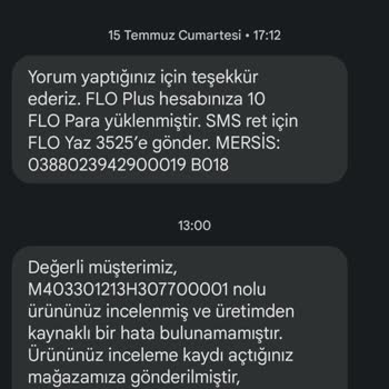 FLO Ayakkabı İmalat Hatası Ürün İadesi (değişim) Kabul Etmemeleri