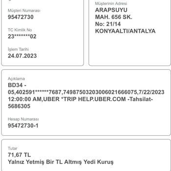 Uber Uygulaması, Kayıtlı Karttan Bilgi Dışı Para Çekimi!