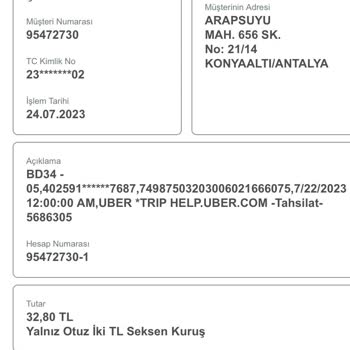 Uber Uygulaması, Kayıtlı Karttan Bilgi Dışı Para Çekimi!