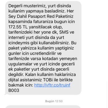 Vodafone Yurt Dışı Paket İptal