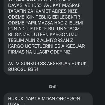Aksesuar Ss (Instagram: Aksesuar.ss) Saat Siparişimi Teslim Alamamam