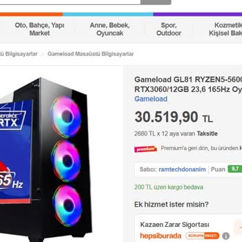 Hepsiburada Oyuncu Bilgisayarı Siparişi İle İlgili Mağduriyetim