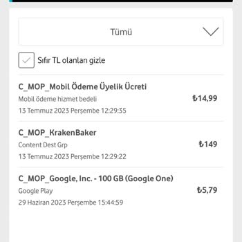 Vodafone C Mop Kraken Baker Faturası