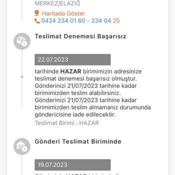 MNG Elazığ Hazar Şube Sorumsuzluğu