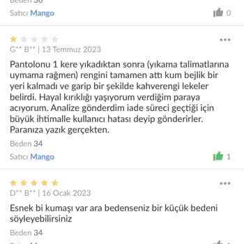 Mango Bej Renkli Jeanın Bir Yıkamada Boyası Aktı Lekeli Görüntü Oldu