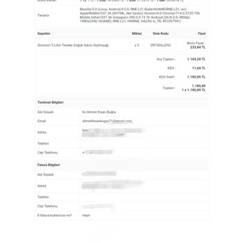 Sivricem Zeytinyağları Parasını Ödediğim Ürünleri Göndermedi