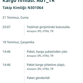 AGT Kurye (aynigunteslim.com) Kargom Hala Teslim Edilmedi