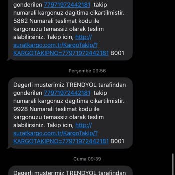 Sürat Kargo Getirilmeyen Kargo Teslimatı