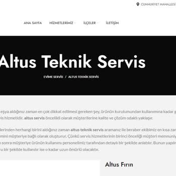 Evimeservis.com Altus Marka Klima Teknik Servis Yanıltması