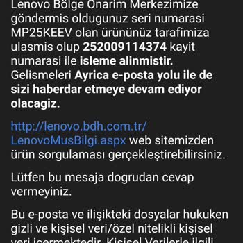 Lenovo Bilgisayar Müşteri Temsilcilerinin Birinin Dediği Diğerini Tutmuyor