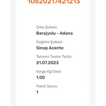 Sürat Kargo Sinop Şubesinde 1 Haftadır Dağıtılmayı Bekleyen Kargom.