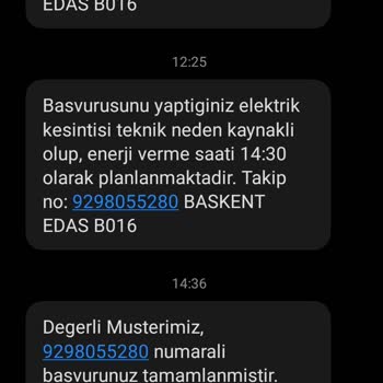 Enerjisa Başkent Elektrik Perakende Ankara Mamak Kayaş Mahallesi Elektrik Kesintisi