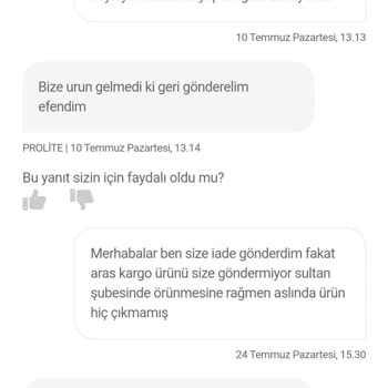 Aras Kargo Tekirdağ Saray Şubesi İade Kargomu Parayla Geri Almamı İstiyor.