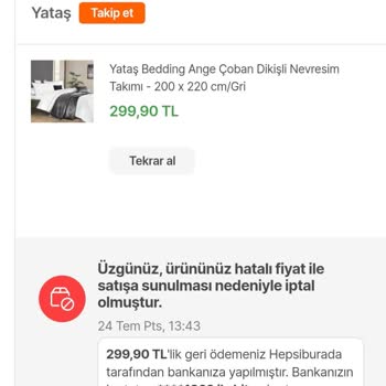Hepsiburada Aldığım Ürünü Fiyat Hatalı Olduğu Gerekçesi İle İptal Etti