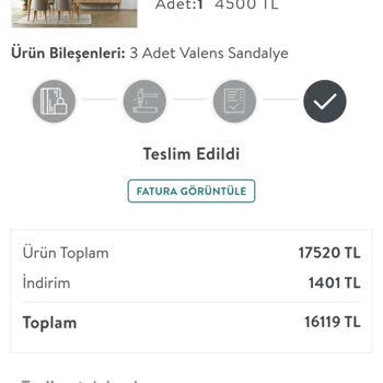 Vivense Valens Çivili Sandalyeleri Tamirden Gelmedi