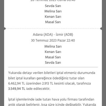 SunExpress Hava Yolları Uçuş Tarihine 4 Gün Kala Ücret İadesinde Kesilen Fahiş Ceza.