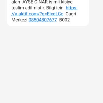 AGT Kurye (aynigunteslim.com) Gönderim Teslim Edilmemiştir