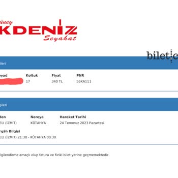Güney Akdeniz Seyahat Biletimi Ne İptal Ettiler Ne De Açığa Aldılar.