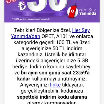 Vodafone Yanımda Hediye Şikayet
