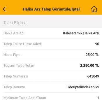 VakıfBank Kaleseramik Halka Arz Talebi İptali