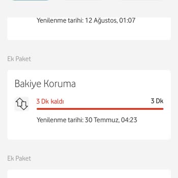 Vodafone Net Vodafone'dan Aldığım Ek 10 GB İnternet Paketi Ve Günlük Sınırsız Video Pas Paketi İle İlgili Şikayetim