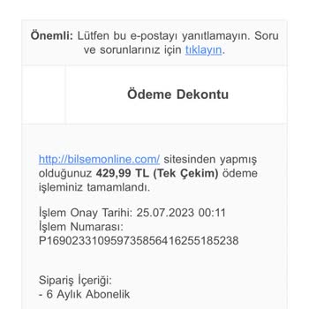 Bilsem Online Sitesinde Üyelik Harcaması İtirazı