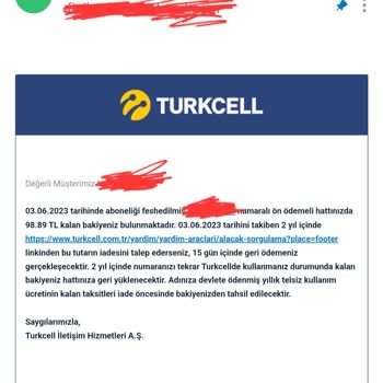 Turkcell Eksik Evrak Nedeniyle Sözleşmemi Feshetti