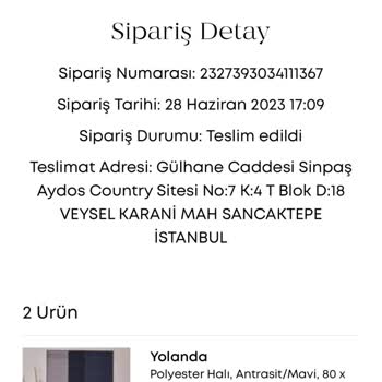 Enza Home Ürün Teslim Edilememe Sonucu İptal İsteminin Reddi