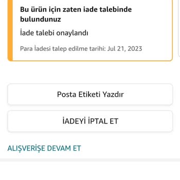 Amazon Gelmeyen Siparişin İade Talebi Sonucu Ücretin İade Edilmemesi