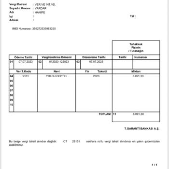 Gelir İdaresi Başkanlığı Harç İadesi Hakkında
