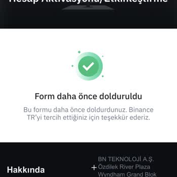 Binance TR Blokeli Hesap