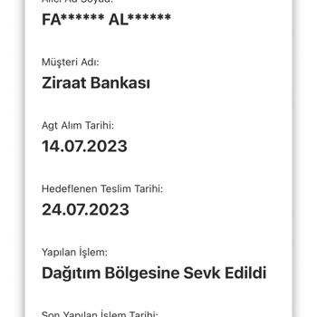 AGT Kurye (aynigunteslim.com) Ürün Teslimat Gecikmesi