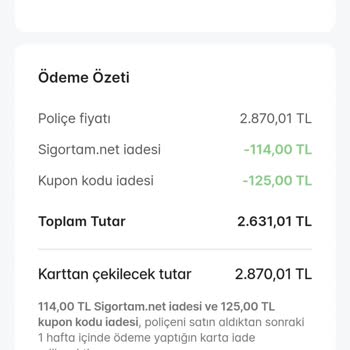 Sigortam.net Ödeme Ve İndirim Yanıltması