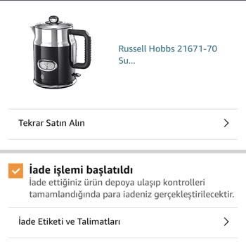 Amazon Dan İadem Gerçekleşmedi