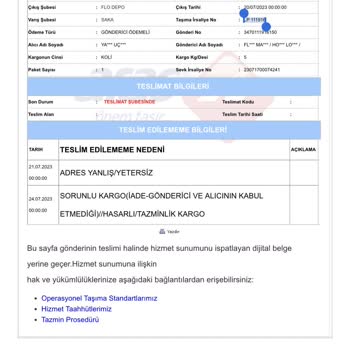 Aras Kargo Keyiflerine Göre Ürün Teslim Edilmeme