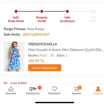 Trendyol Teslim Ettiğim Ürünün Para İadesi Yapılmıyor