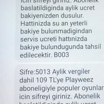 Vodafone Playweez İptali İstiyorum Acilen