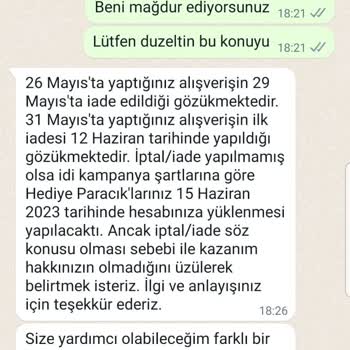 Boyner Paracık Kazanımı Mağduriyeti