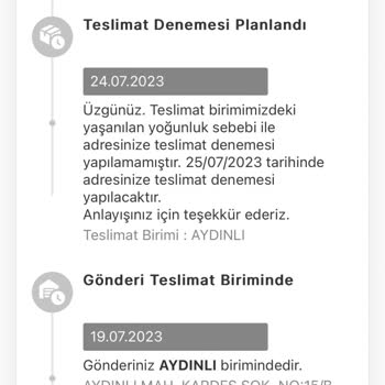 MNG Kargo İstanbul Aydınlı Şubesi Paketimi Dağıtıma Çıkarmadan İade Etmiş