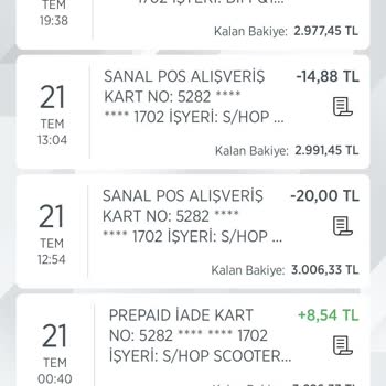 Hop Scooter Bilgim Dışında Harcama Yapılmış