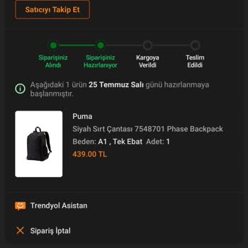 Trendyol Koray Spor Ürün İptali Yaptı