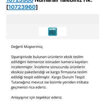 MNG Kargo Ürünümü Eksik Getirdi
