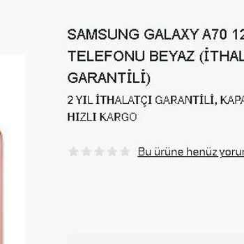 PttAVM Samsung A70 Sıfır Ürün Yerine Yenilenmiş Ürün Gönderilmesi