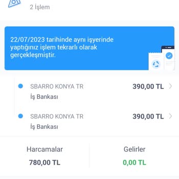 Sbarro İki Defa Ücret Alındı İade Edilmiyor