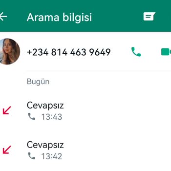 WhatsApp Başka Ülke Kodu İle WhatsApp Üzerinden Gelen Aramalar