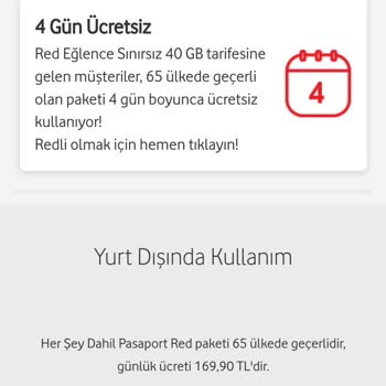 Vodafone Yurt Dışı Kullanım Ücretlendirme Bilgisi Eksik Veya Hatalı.