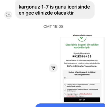 Freezonefashion Ürün Gelmedi, Para İadesi Sağlanmıyor.