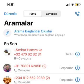 WhatsApp Bilinmeyen Yabancı Uyruklu Numaralardan Görüntülü Arama