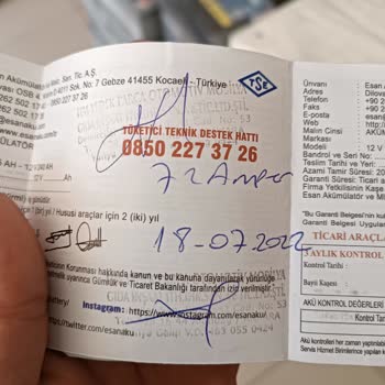 Esan Akü Garantisiz! Muhatap Bulamadığımız Gibi Telefon Da Kapatılıyor