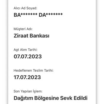 AGT Kurye (aynigunteslim.com) Ziraat Bankası Kartımı Ulaştırmıyorlar